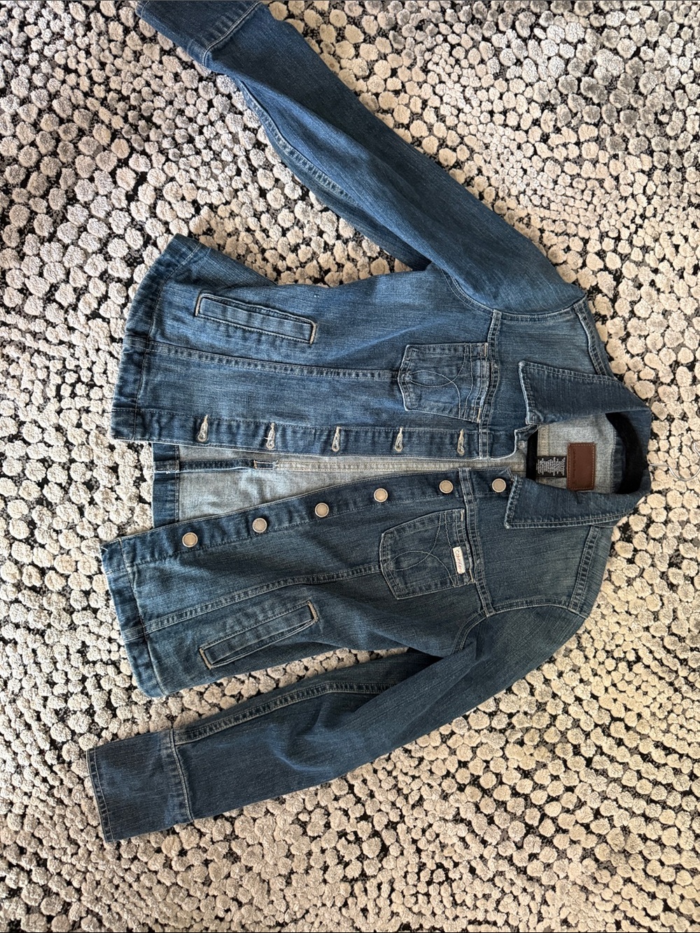 Calvin Klein Blue Denim Jean Jacket - Womens Button-Front